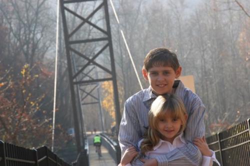 Brother and Sister on A Bridge